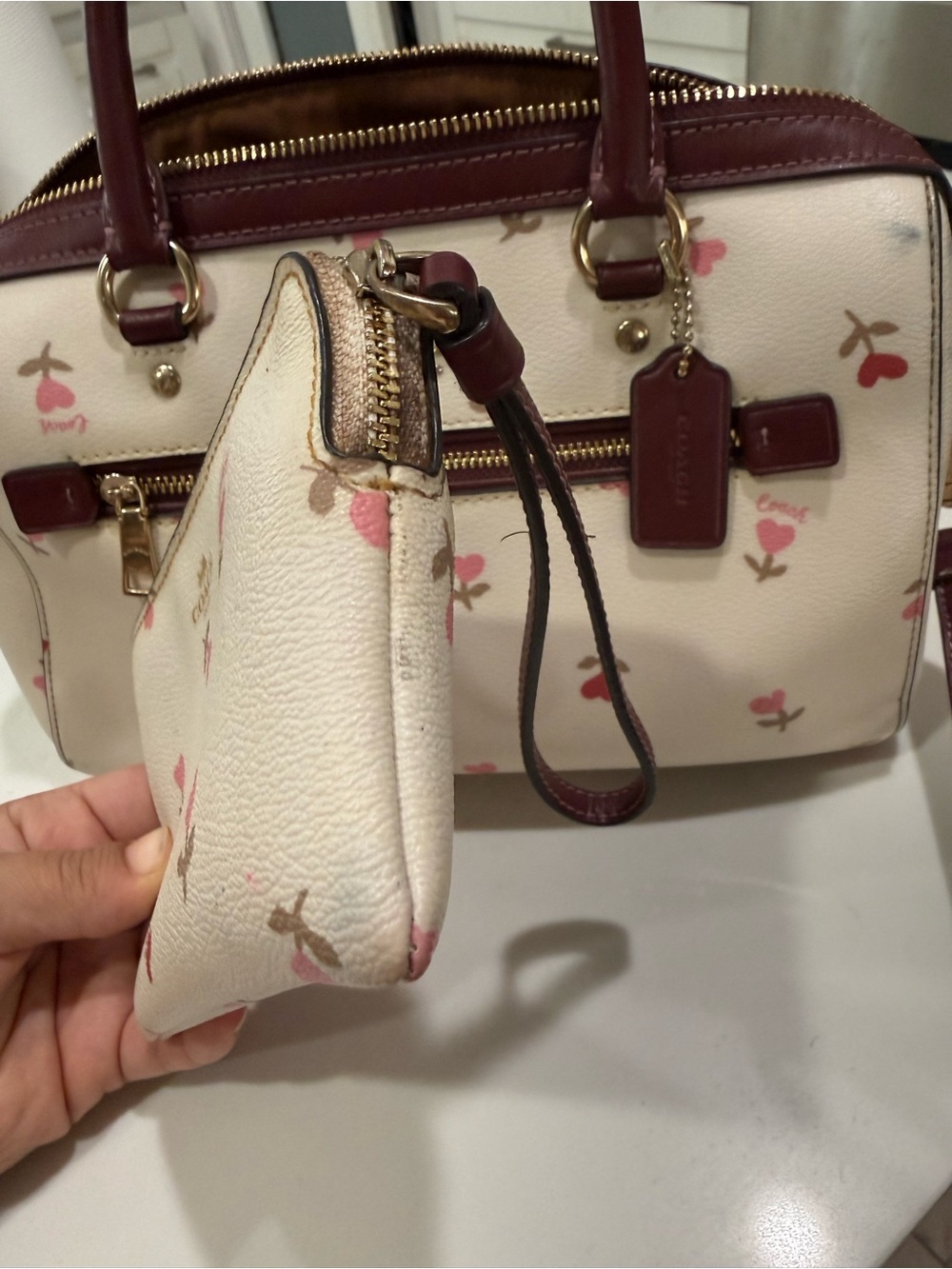 Coach Rowan Satchel with Matching Pouch - Picture 3 of 14